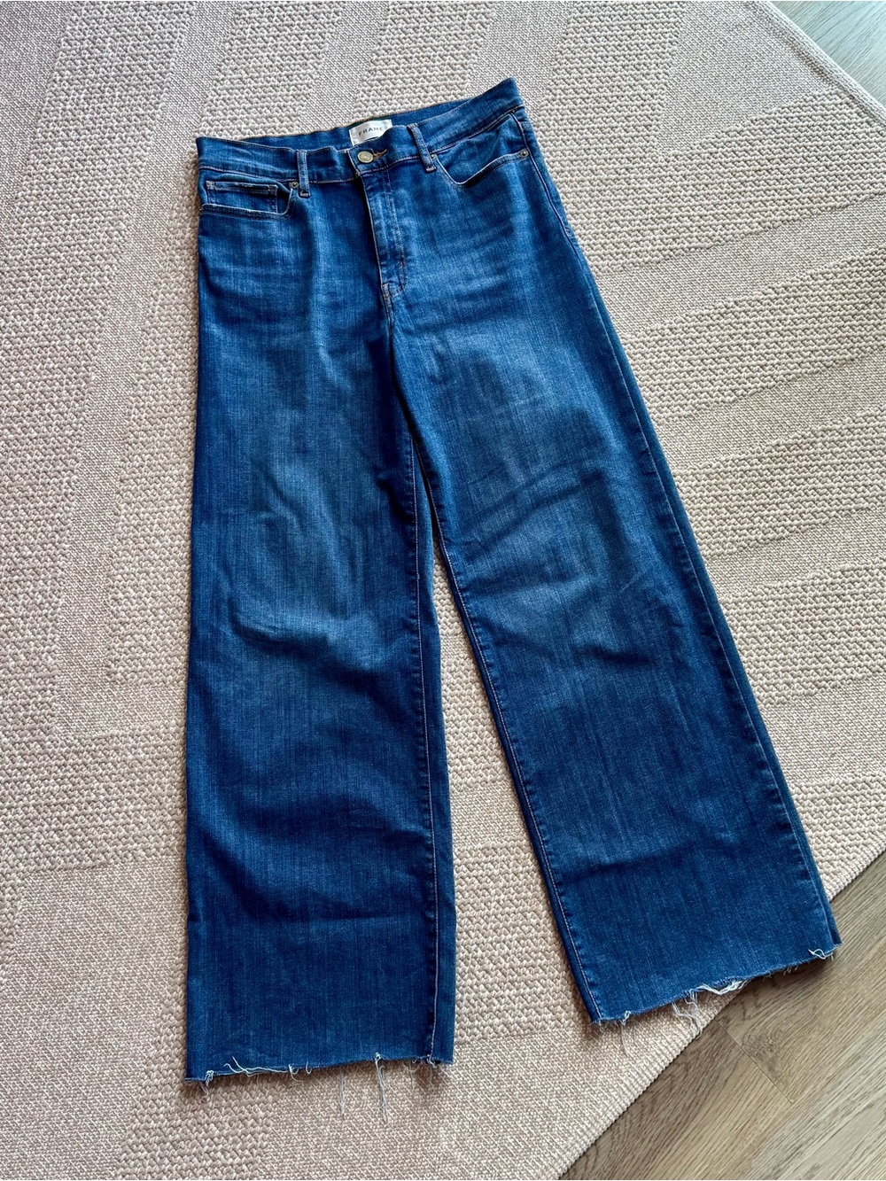 Frame slim palazzo raw hem jeans